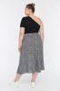 Women's Style Plus Size Black Slit Woven Viscose Skirt