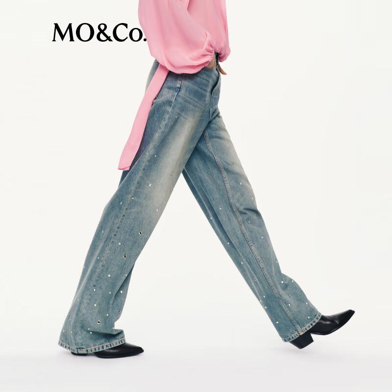 MO&Co. 2025 Autumn Mid-Waist Wide-Leg Jeans