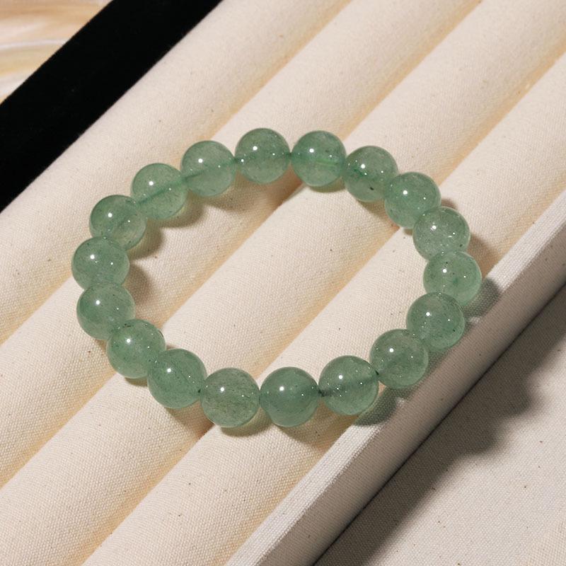 Women's Pink Natural Strawberry Crystal Bracelet - Ice Type Beaded Jewelry