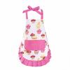 Pknoclan Kids Apron for Girls, Cute Kids Apron with Adjustable Neck Strap and Pockets, 100% Cotton, Easy To Put On and Take Off, Perfect for Baking, C