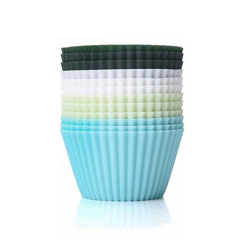 Silicone Cake Cup 24 Sets, High Temperature Resistant Household Pudding Muffin Cup, Small Cake Rice Cake Baking Mold 12 pcs