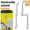 Suporte de Montagem de Guarda-chuva de Carrinho Aço Inoxidável Ajustável Abraçadeira de Guarda-chuva de Golfe 2/3 Dobrável Rotação 360° Clipe de Fixação de Guarda-sol de Bicicleta