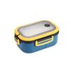 Einzelne doppelschichtige Lunchbox Tragbares Fach Obst Lebensmittel Mikrowelle Lunchbox mit Gabel und Löffel Picknick Frisch