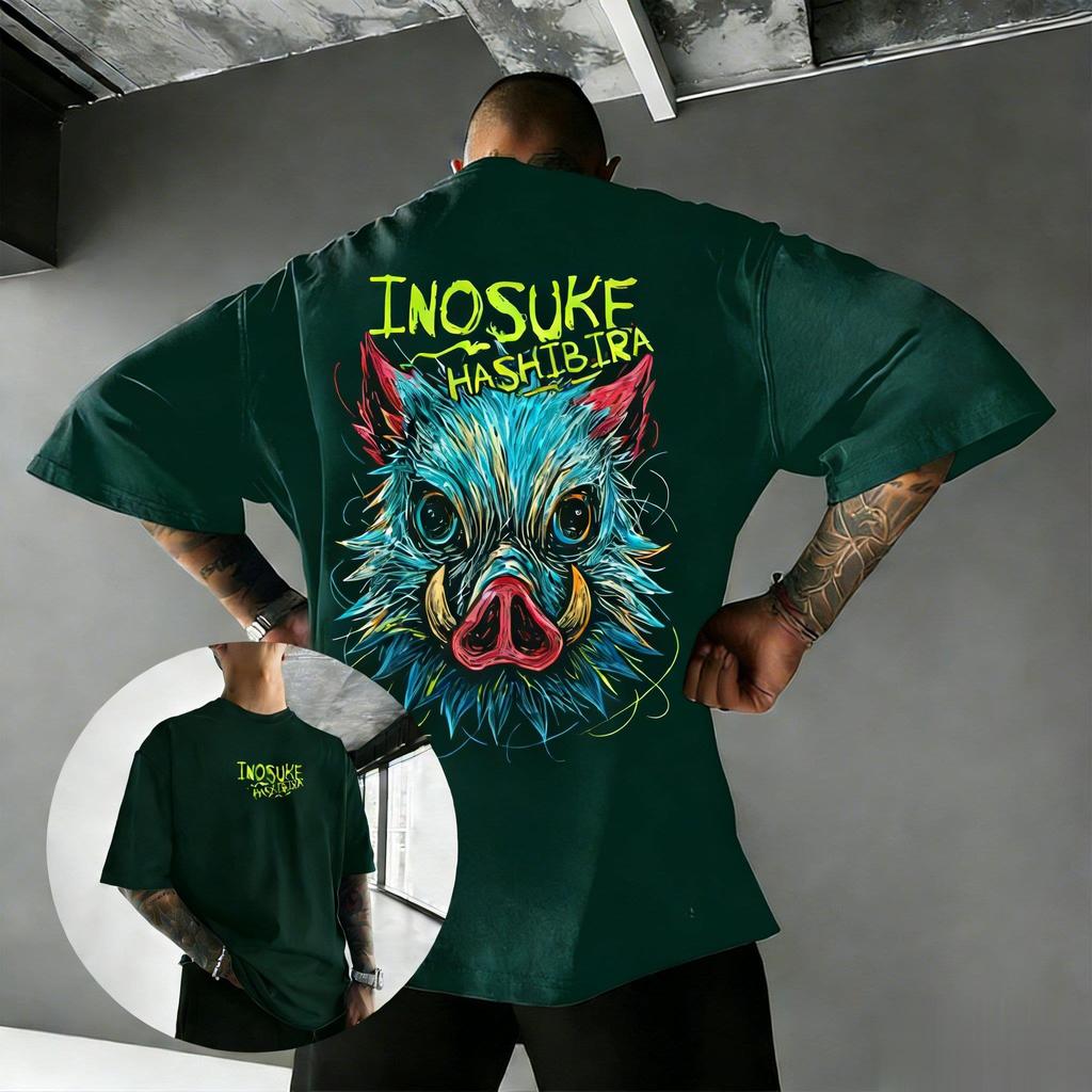 Demon Slayer Inosuke Anime T Shirt Mens 2026 Summer Fashion Short Sleeve Tee Casual Tops Graphic Print Streetwear Y2k Clothes