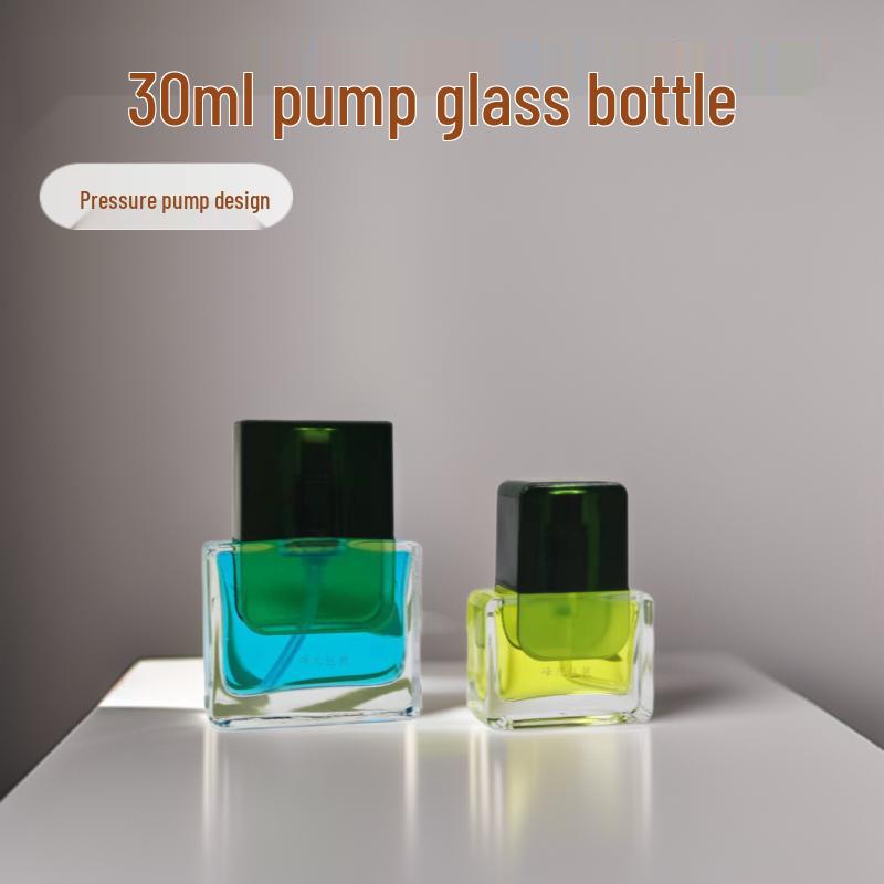 Rotary Vacuum Bottle: 15ml Glass for Essential Oils & 30ml Press Pump for Liquid Foundation Cosmetics