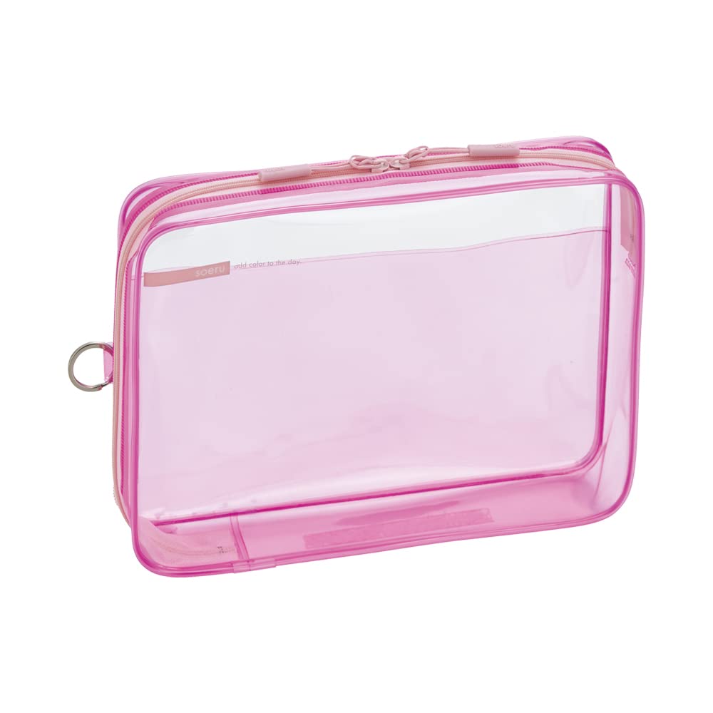 LIHIT LAB soeru Clear Box Peach Case, A5, Pink, F8200-12