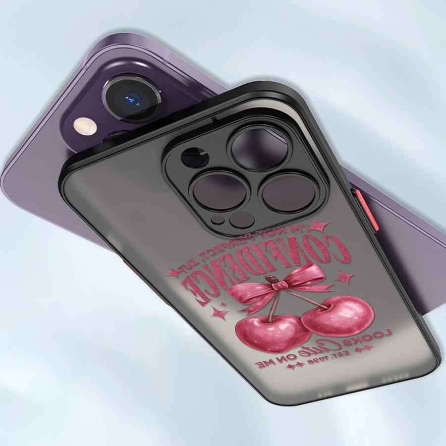 Cartoon Bow Cherry Funda Back Phone Cover Case for iPhone 17 Pro Max 16 Plus 15 7 8 SE XS XR 11 12 Air 13 Mini 14