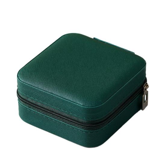Mini Jewelry Storage Box, PU Leather Compact Jewelry Organizer, Soft Velvet Shockproof Jewelry Case for Rings Earrings