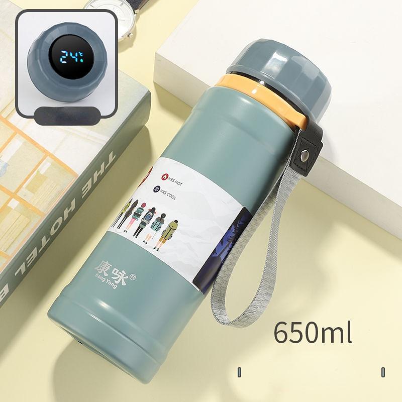 Intelligence Thermos Cup 650ml Vacuum Flasks Portable Stainless Steel Thermos Cup Water Bottle Travel Tea Mug Office Thermos Cup