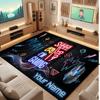 Neon Colorful Theme Crystal Velvet Floor Rug Personalized Custom Name Text Warm Carpet Home Decoration
