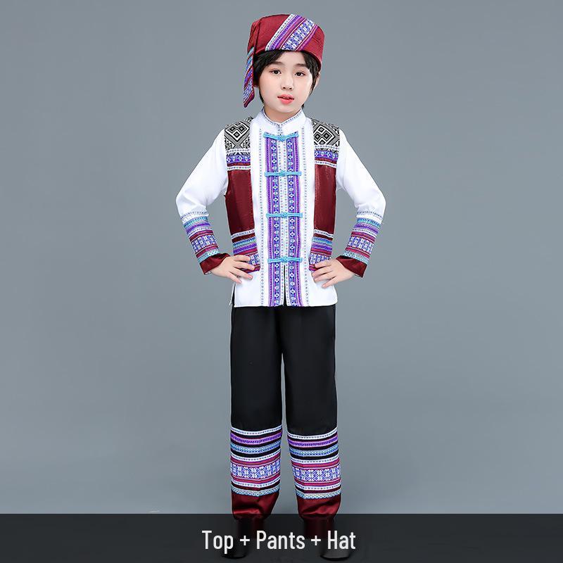 Traditional Dong Ethnic Children s Embroidered Performance Costume 160 cm