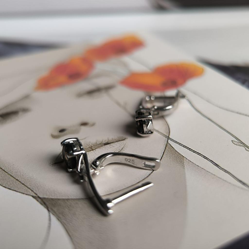 Silver Earrings with Natural Rauchtopaz (smoky Quartz) 1.617ct (2178743)