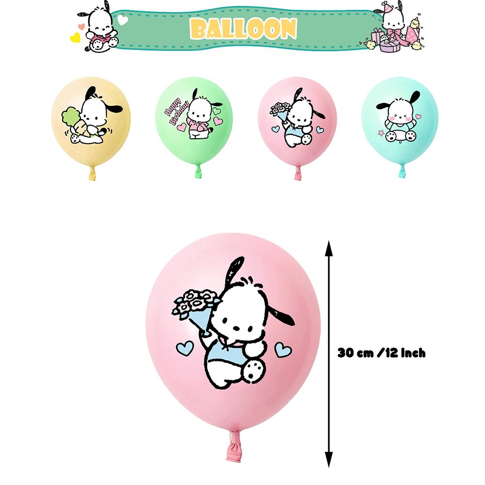30pcs Pochacco Party Decorations Include a Banner, Cake Toppers, Balloons