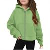 Girls' Big Kids Zip-Up Hoodie Long Sleeve Color Hooded Sweatshirt for Casual Wear