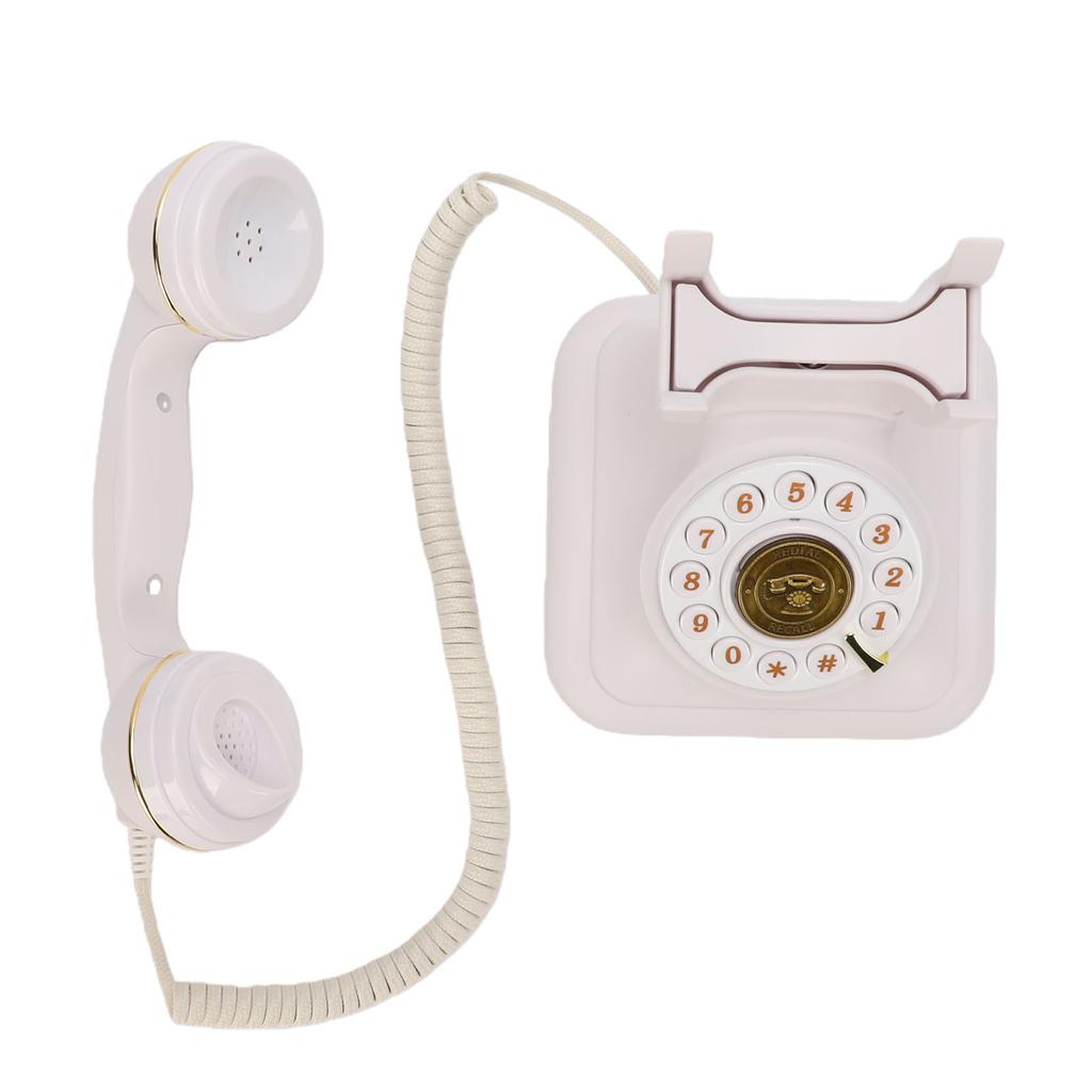 Retro Bluetooth Festnetztelefon mit Hörer Freisprecheinrichtung Weiß USB Wiederaufladbar Kabelloses Bluetooth Schreibtischtelefon für Zuhause