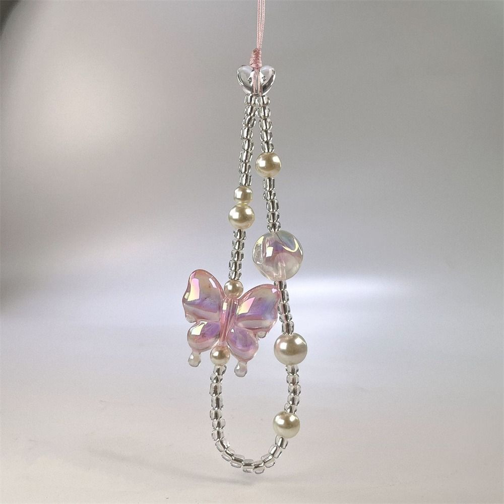 Y2K Silver Phone Lanyard Sweet Girl Beads Phone Chain Cell Phone Strap  Bracelet Keychain
