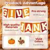 Thanksgiving Banner, Pre-Strung Give Thanks Banner Thanksgiving Hanging Decorations With Pumpkin Turkey, Fall Banners For ide Autumn Friendsgiving