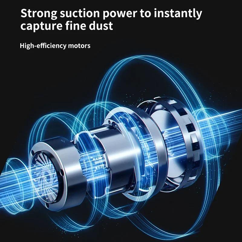 Wireless Car Vacuum Cleaner 6000Pa Cordless Handheld Cleaning Robot Auto Vacuums Strong Suction Cleaner For Car