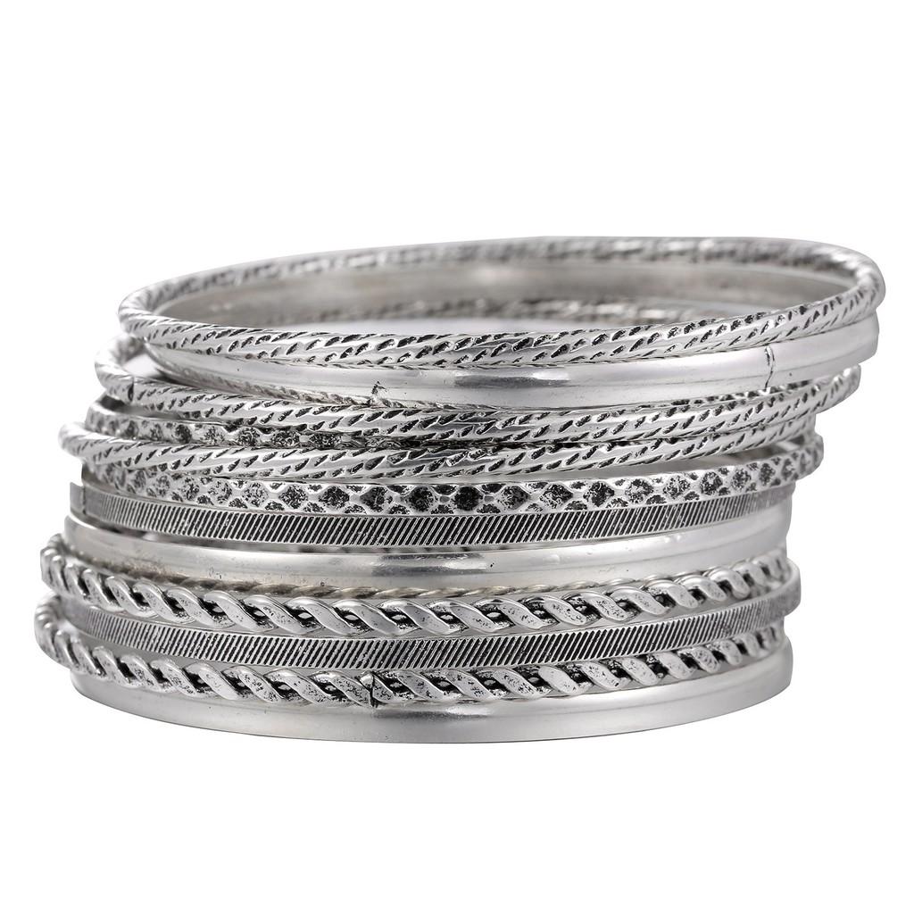 Geometrisches Reifen-Manschettenarmbänder-Set Mit Galvanisierter Oberfläche Für Männer Und Frauen Sommer 2025