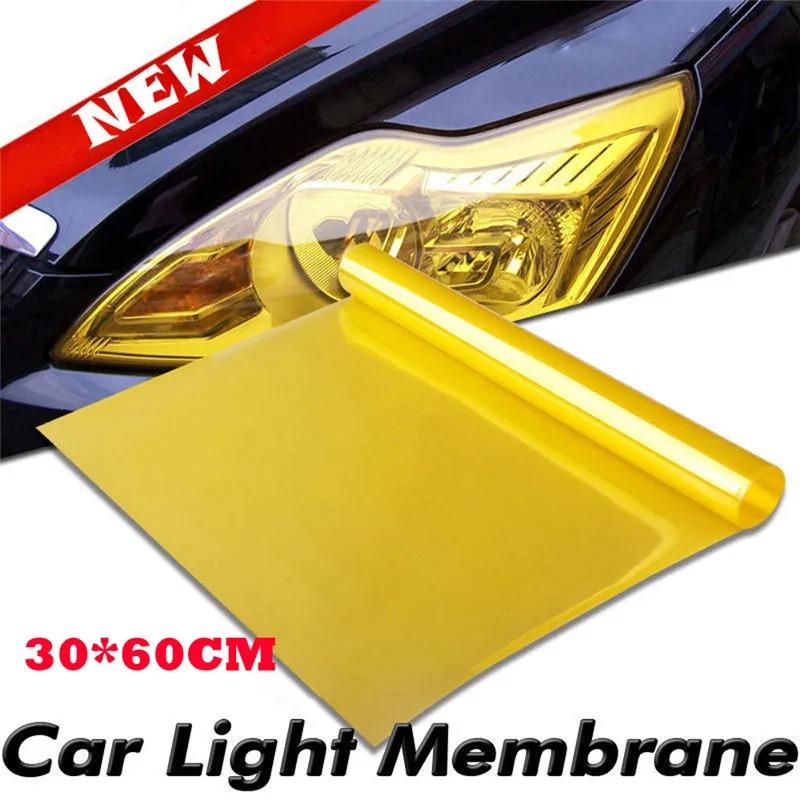 Golden Yellow Light  PVC Car Headlights Taillight Film Fog Stretchable Auto Taillight Tint StickersCar Light Film Car Styling