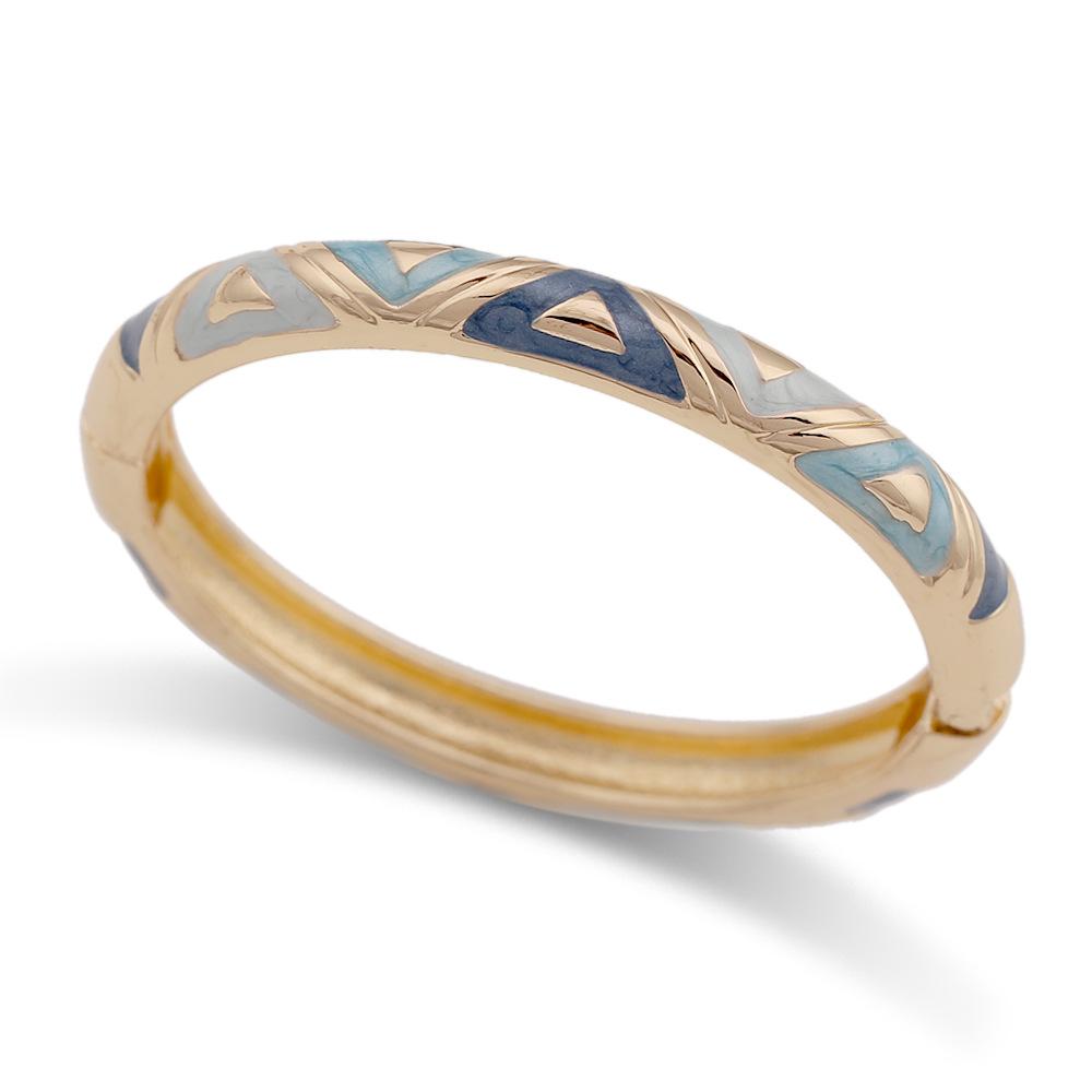 DIEZI 5 Style New Fashion Blue Irregular Enamel Cuff Bangles Hip Hop Geometric Gold Color Wide Bracelet For Women Men Jewelry