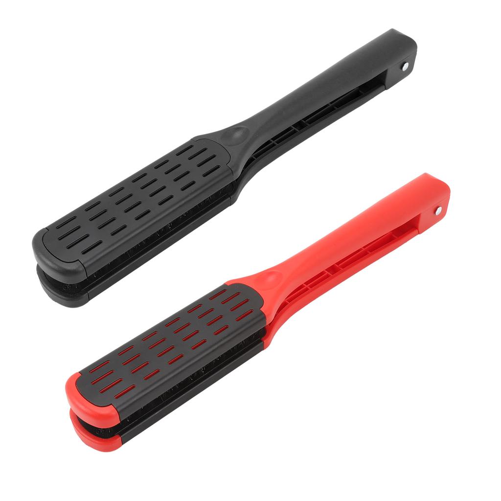 Clamp Hair Brush Straightener Flat Hair Styling Smoothing Tool Anti Static Hollow Vent V Shaped Doub