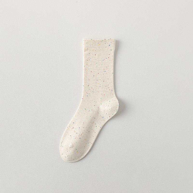 

Women s Spring and Summer Cotton Socks, Mid-calf Socks, Boneless, Sweat-absorbing and Breathable Pile Socks, Dopamine Versatile Long Socks 1 pair молоко, білий колір