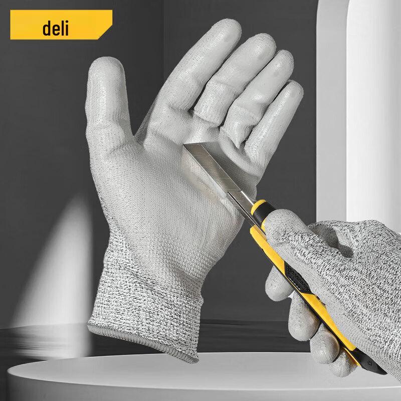 Deli PU Coated Anti-Cut Work Gloves