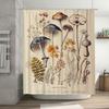 Vintage-Inspired Shower Curtain With Detailed Botanical Illustrations Perfect For Adding A Touch Of Nature To Your Bathroom Deco