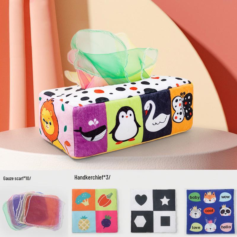 Durable Dog Puzzle Toy: Tear-Resistant Tissue Box with Crinkle Paper for Hiding Treats