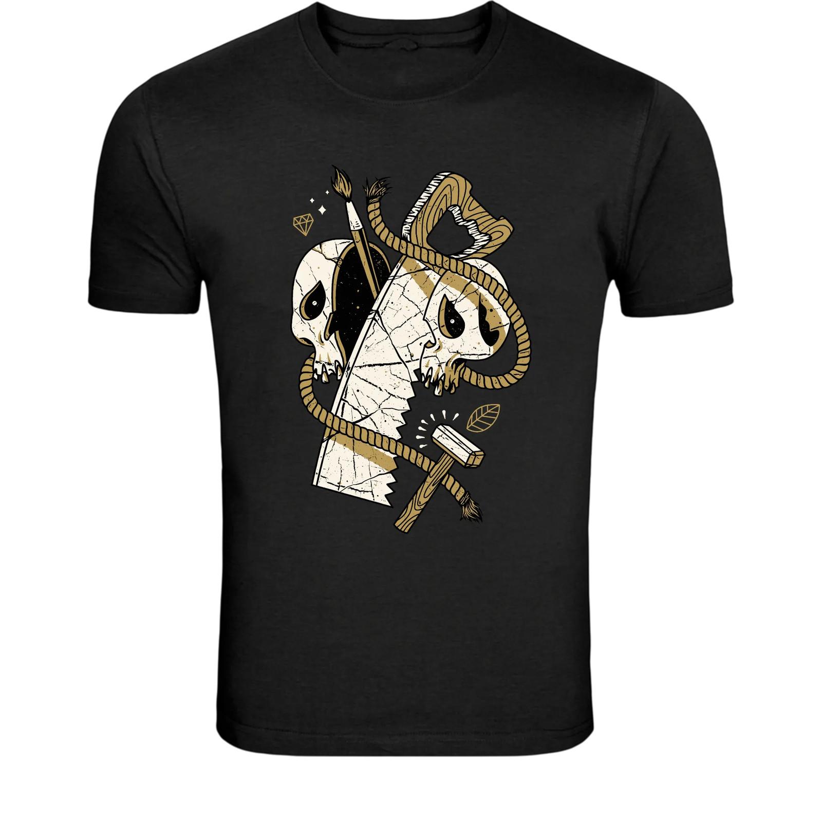 Viking Skull Hammer T-Shirt - Norse Warrior Graphic Tee S разноцветный