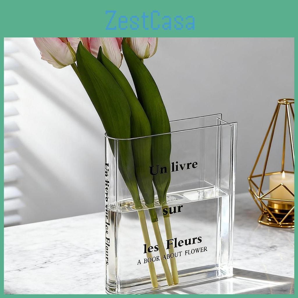 Clear Shaped Flower Book Vase Nordic Decorative Art For Office Dining Room Kitchen Bookshelf