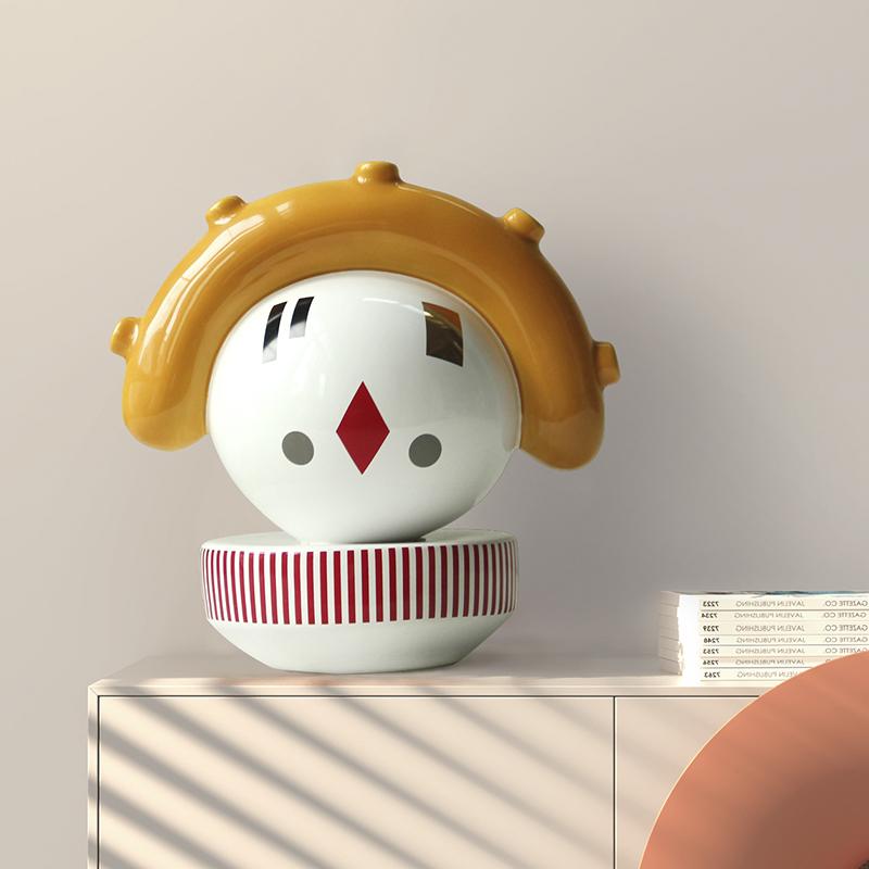Modern Ceramic Ornaments Desk Kawaii Figurine Designer Luxury Creative Doll Living Room Home Decoration Accessories Gift Ideas