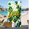 Brasilien Fußball Druck Strandtuch Schnelltrocknend Super Saugfähig Weiches Badetuch zum Schwimmen Strand Reisen Fan Souvenir Geschenk