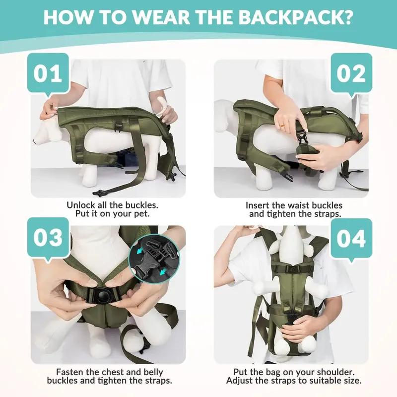 Pet Carrier Backpack for Dogs Cat Thickened Sponge Pet Front Dog Carrier Backpacks Portable Puppy Transportation Dog Bags