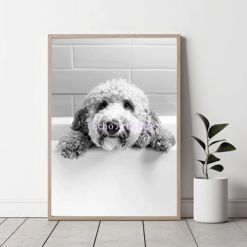 Animals In Bubbles Bathtub Modern Cute Highland Cow Koala Posters and Prints Canvas Printing Wall Art Picture for Bathroom Decor