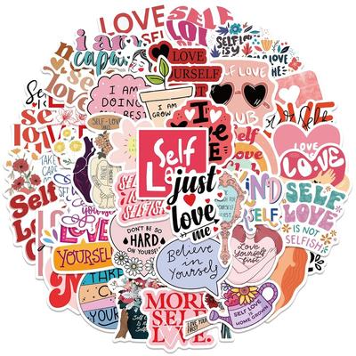 10/25/50 Pezzi Adesivi Parole Ispiratrici sull'Amore per Sé Citazioni Motivazionali Graffiti per Adulti Laptop Telefono Bottiglia Bagaglio bottiglia
