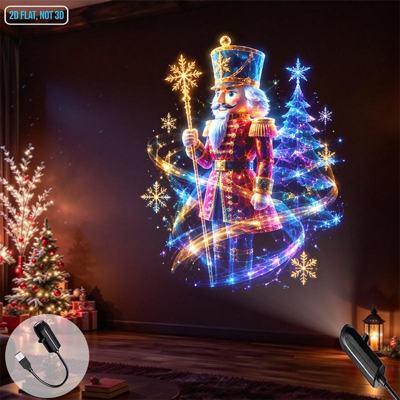 Usb Christmas Projector Light 12 Patterns Xmas Projection Lamp Flexible Gooseneck For Home Party Bedroom Decor Ambience Lighting