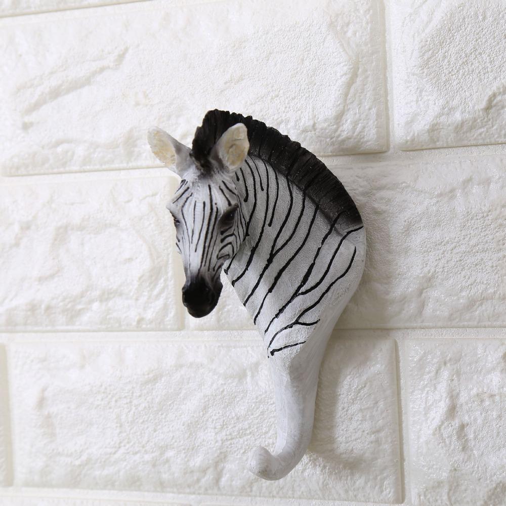Retro Animal Head Key Hook Up 3D Hat Hanging Rack Creativity Clothes Hook Rack Wall/Door Decor
