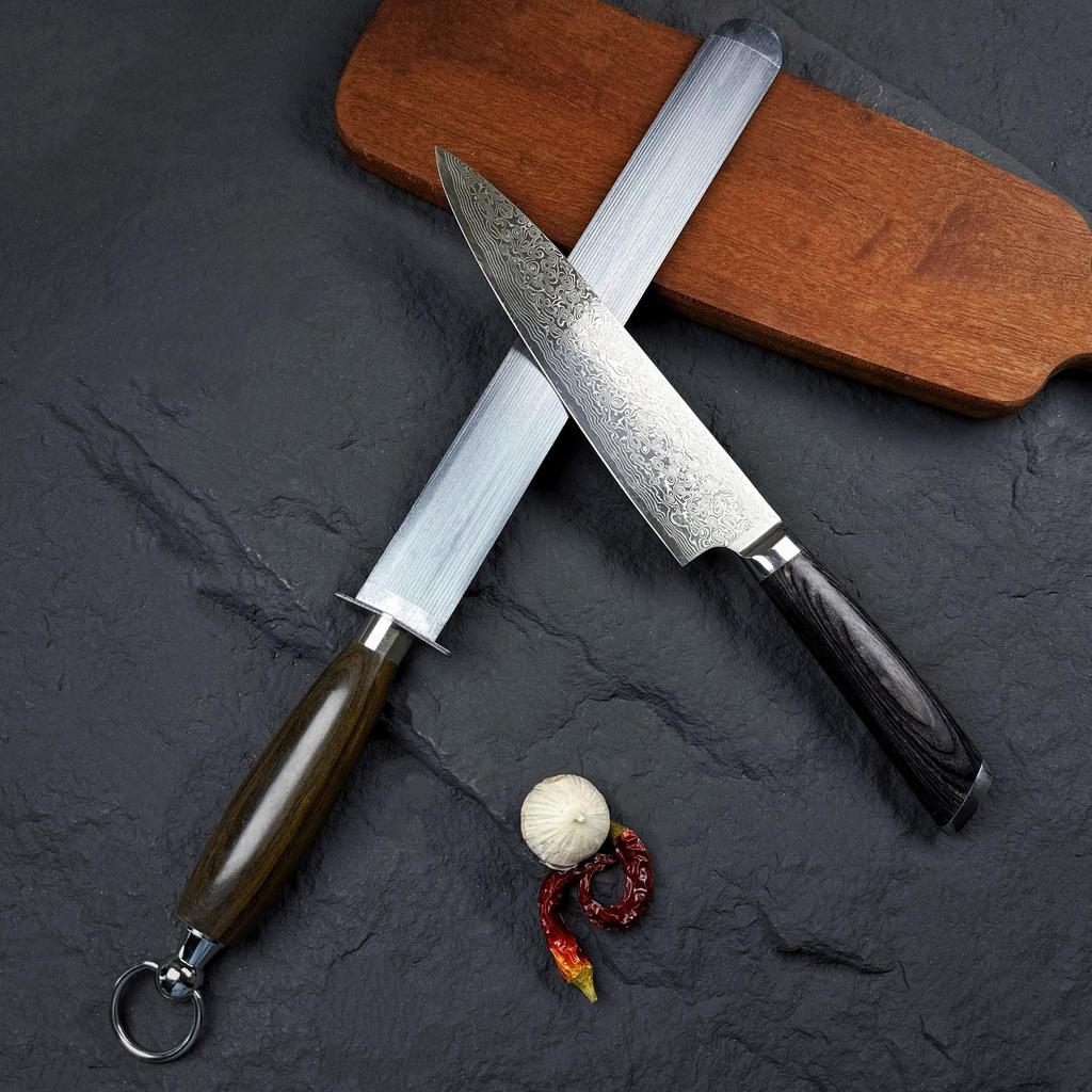 12-inch Premium Rosewood Sharpening Steel for Home & Commercial Use