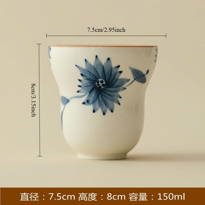 Hand Painted Gourd Shape Ceramic Cup Japanese Underglaze High Aesthetic Tea Water Cup Personal Master Cup Home Use Gift