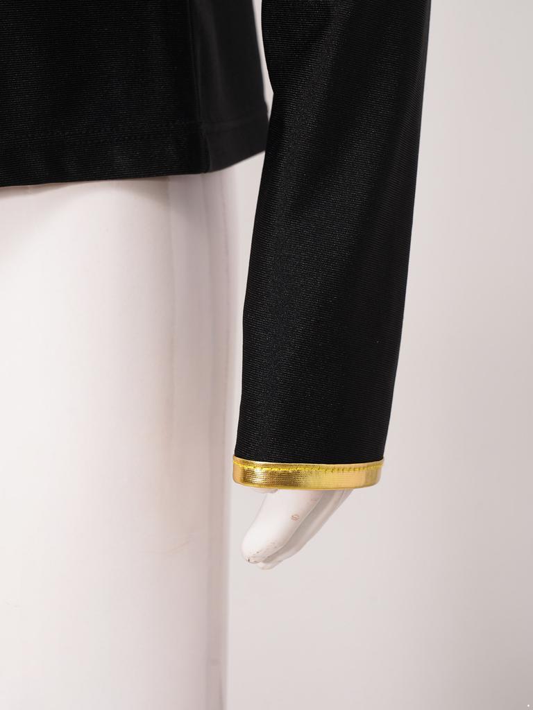 Sweat à capuche enfant scintillant avec strass et rayures métalliques, fermeture éclair, col montant, manches longues pour le patinage artistique, la gymnastique, l'entraînement