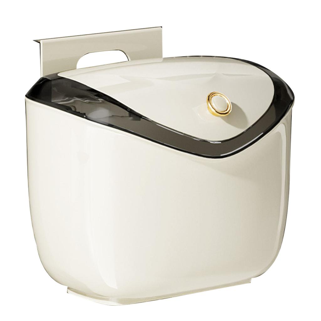 Hanging Small Trash Can Wall Mounted Punch Kitchen Compost Bin with Lid for Counter Top Under Sink Bathroom Living Room