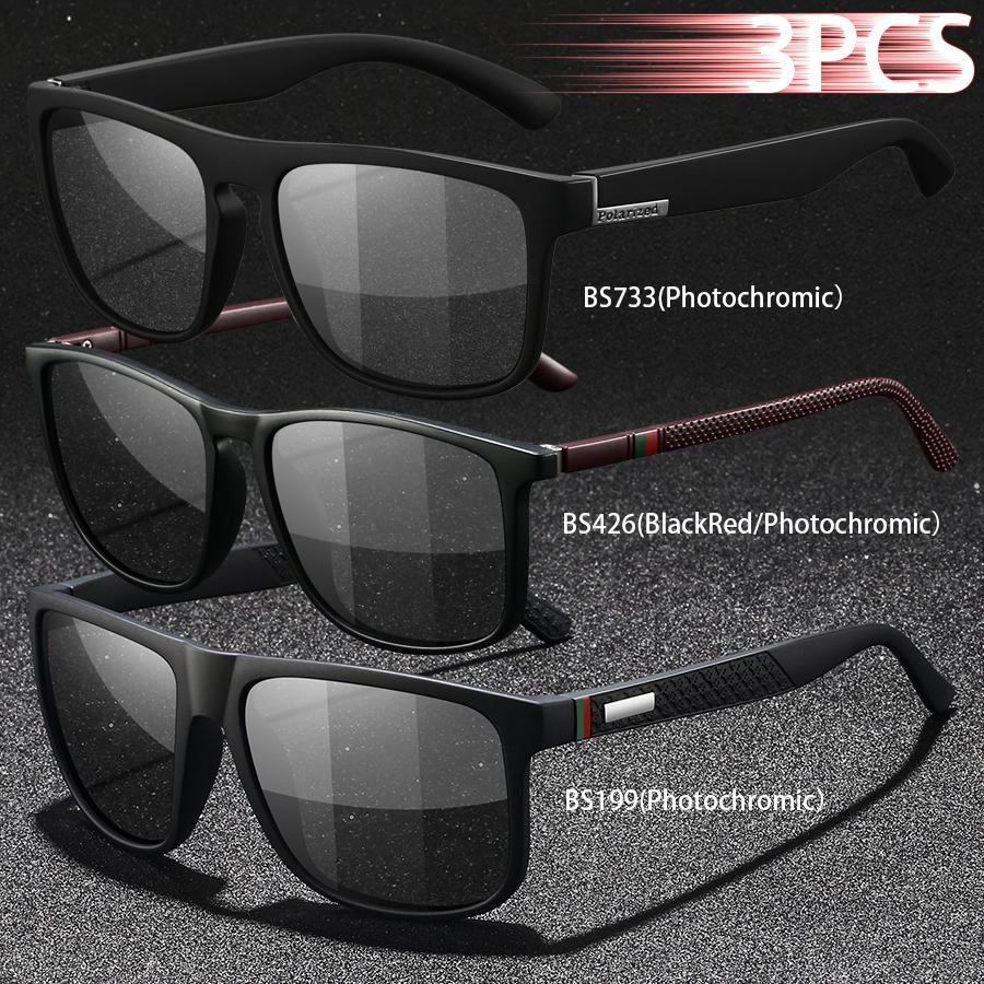 1PCS Photochromic Sports Sunglasses Men Women Vintage Cycling Driving Mountaineering Chameleon UV400 Eyewear