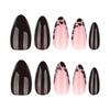 Autumn Winter Wearable French Leopard Print Short Almond Nail Tips