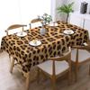 Leopard Print Rectangle Tablecloth for Table Decor Black Brown Cheetah African Safari Wildlife Animal Fur Table Cloth Home Decor