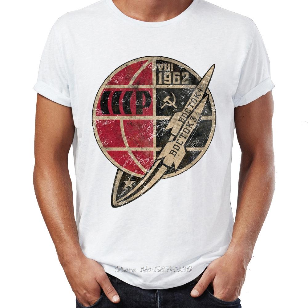 Mens T Shirt CCCP Russia Soviet Union USSR Era Space Interkosmos Boctok Rocket Buran Space Shuttle Tshirt Hip Hop Tees Tops
