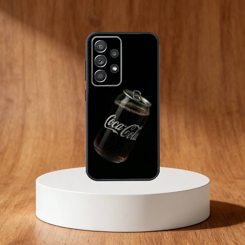 CocaS-Fashion Cola Phone Case For Samsung S25,S24,S21,S22,S23,S30,Ultra,S20,Plus,Fe,Note,10,9,5G Black Cover