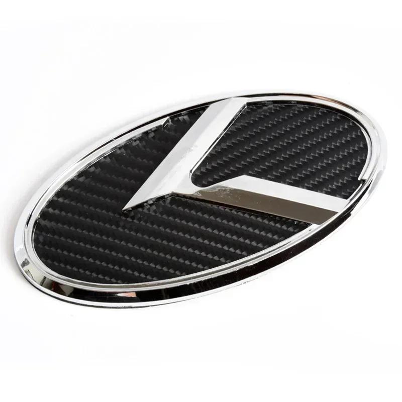TTPT4 1pcs x 3D ABS K Logo Car Front Hood Rear Trunk Logo Emblem Badge Stickers for Kia Sportage Sorento Optima Forte Rio Stinger K5