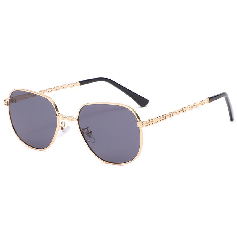 New small frame square sunglasses European and American personalized metal hollow sunglasses trendy street glasses s